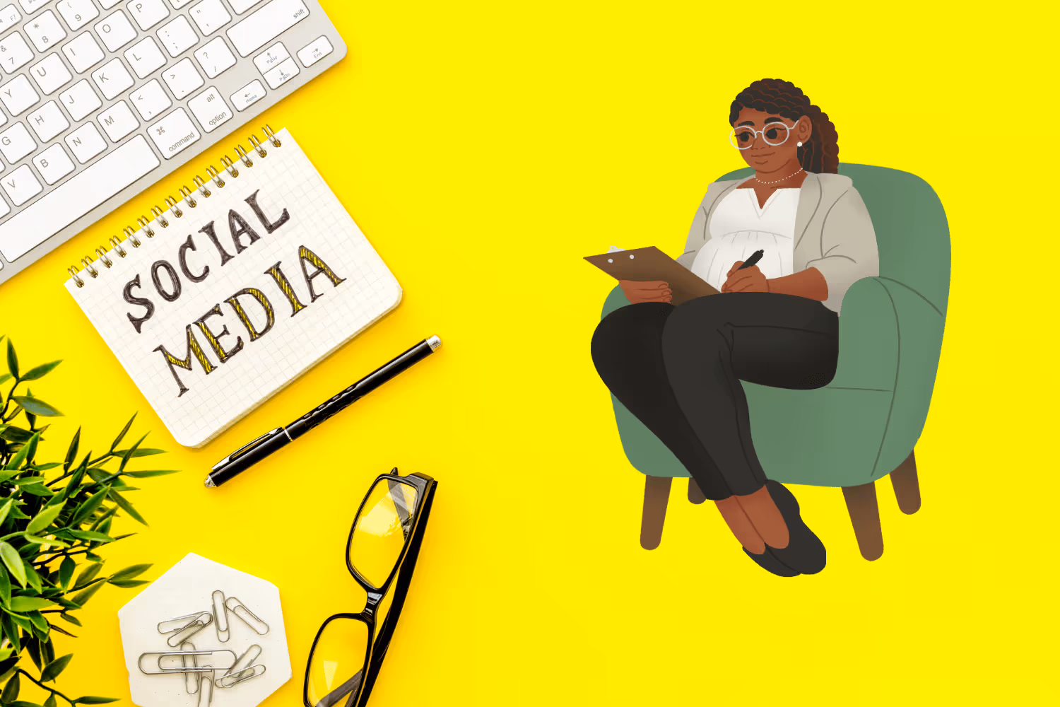 Therapist using social media
