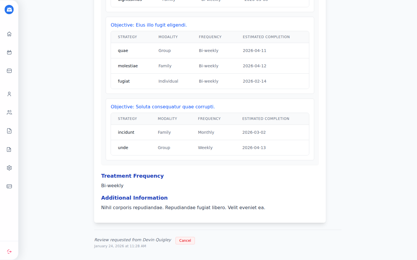Note with pending review request